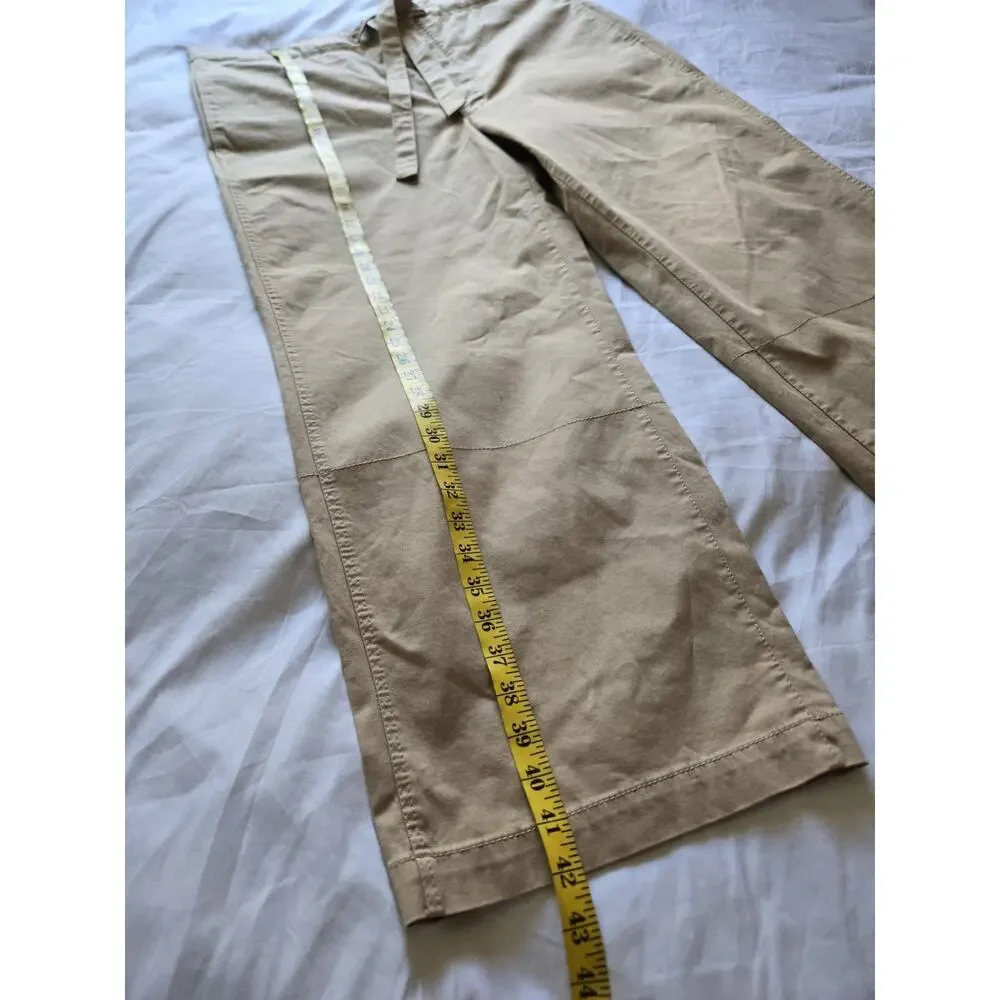 Zara Washed Twill Pants Light Whiskey Old Money Coastal Oversized Quiet Luxury - Picture 9 of 10